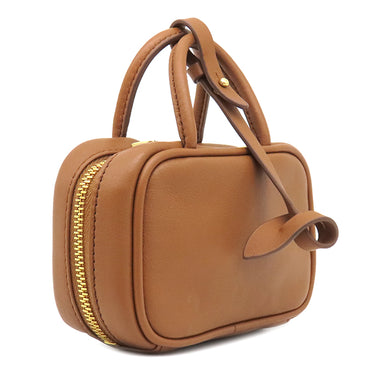ミュウミュウ MIU MIU マイクロバッグ チャーム 5NR036 コニャック レザー バッグチャーム ゴールド金具 茶 カバンモチーフ