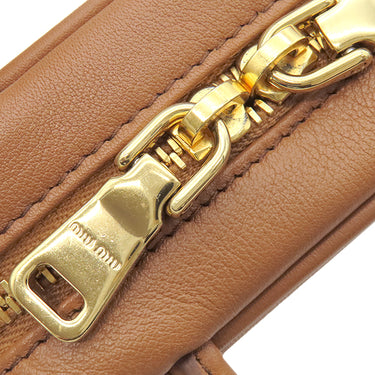 ミュウミュウ MIU MIU マイクロバッグ チャーム 5NR036 コニャック レザー バッグチャーム ゴールド金具 茶 カバンモチーフ