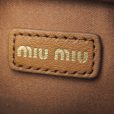 ミュウミュウ MIU MIU マイクロバッグ チャーム 5NR036 コニャック レザー バッグチャーム ゴールド金具 茶 カバンモチーフ