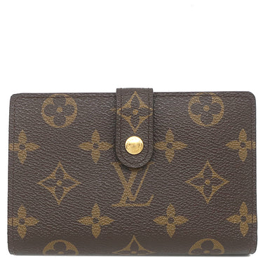 ルイヴィトン LOUIS VUITTON ポルトフォイユ ヴィエノワ M61674 モノグラム モノグラムキャンバス 二つ折り財布 ゴールド金具 がま口 イニシャル刻印有り