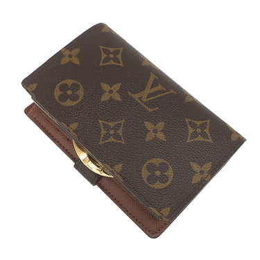 ルイヴィトン LOUIS VUITTON ポルトフォイユ ヴィエノワ M61674 モノグラム モノグラムキャンバス 二つ折り財布 ゴールド金具 がま口 イニシャル刻印有り