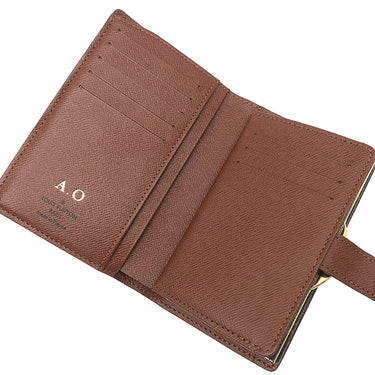 ルイヴィトン LOUIS VUITTON ポルトフォイユ ヴィエノワ M61674 モノグラム モノグラムキャンバス 二つ折り財布 ゴールド金具 がま口 イニシャル刻印有り