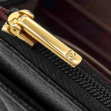 シャネル CHANEL マトラッセ チェーンウォレット ブラック キャビアスキン チェーンウォレット ゴールド金具