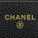 シャネル CHANEL マトラッセ チェーンウォレット ブラック キャビアスキン チェーンウォレット ゴールド金具