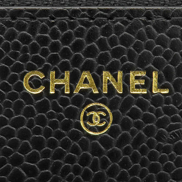 シャネル CHANEL マトラッセ チェーンウォレット ブラック キャビアスキン チェーンウォレット ゴールド金具
