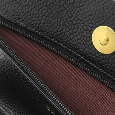 シャネル CHANEL マトラッセ チェーンウォレット ブラック キャビアスキン チェーンウォレット ゴールド金具