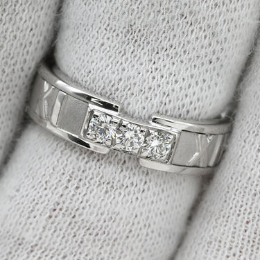 ティファニー Tiffany & Co アトラス 3Pダイヤ ホワイトゴールド K18WG ダイヤモンド リング 指輪 T&Co. 18K 750 WG 10号