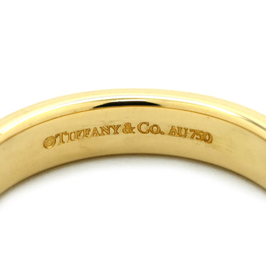 ティファニー Tiffany & Co フラットバンド 3Pダイヤ イエローゴールド K18YG リング 指輪 T&Co. 18K 750 YG ロゴ 15号