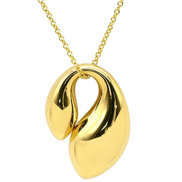 ティファニー Tiffany & Co ダブル ティアドロップ イエローゴールド K18YG ネックレス T＆Co. Au750 18K エルサペレッティ しずく 涙