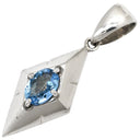 ノンブランド NON BRAND アクアマリン 0.46ct ブルー×ホワイトゴールド K18WG アクアマリン ペンダントトップ Au750 18K 18金 WG 幾何学デザイン ひし形