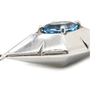 ノンブランド NON BRAND アクアマリン 0.46ct ブルー×ホワイトゴールド K18WG アクアマリン ペンダントトップ Au750 18K 18金 WG 幾何学デザイン ひし形