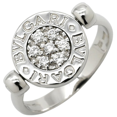 ブルガリ BVLGARI ブルガリブルガリ フリップ AN850723 ホワイトゴールド K18WG ダイヤモンド オニキス リング 指輪 Au750 18K ダイヤ オニキス 4号