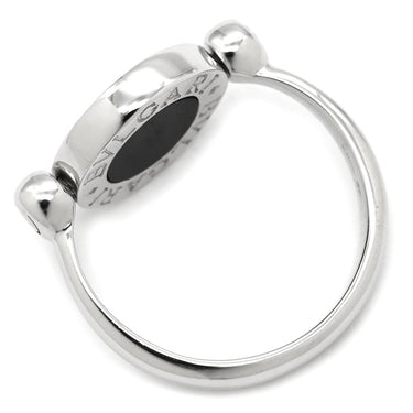ブルガリ BVLGARI ブルガリブルガリ フリップ AN850723 ホワイトゴールド K18WG ダイヤモンド オニキス リング 指輪 Au750 18K ダイヤ オニキス 4号