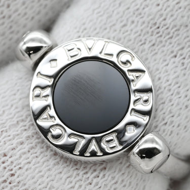 ブルガリ BVLGARI ブルガリブルガリ フリップ AN850723 ホワイトゴールド K18WG ダイヤモンド オニキス リング 指輪 Au750 18K ダイヤ オニキス 4号