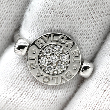 ブルガリ BVLGARI ブルガリブルガリ フリップ AN850723 ホワイトゴールド K18WG ダイヤモンド オニキス リング 指輪 Au750 18K ダイヤ オニキス 4号