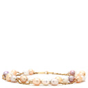 タサキ TASAKI 淡水 バロックパール マルチカラー×イエローゴールド K18YG パール ブレスレット TASAKI 18K 750YG 真珠 白 ピンク 紫 ゴールド