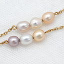 タサキ TASAKI 淡水 バロックパール マルチカラー×イエローゴールド K18YG パール ブレスレット TASAKI 18K 750YG 真珠 白 ピンク 紫 ゴールド