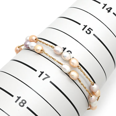 タサキ TASAKI 淡水 バロックパール マルチカラー×イエローゴールド K18YG パール ブレスレット TASAKI 18K 750YG 真珠 白 ピンク 紫 ゴールド