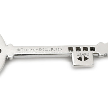 ティファニー Tiffany & Co ビクトリア ラウンドキー ダイヤ ペンダント プラチナシルバー Pt950 ダイヤモンド K18WG (チェーン) ネックレス プラチナ 950 750WG 鍵モチーフ
