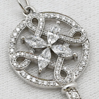 ティファニー Tiffany & Co ビクトリア ラウンドキー ダイヤ ペンダント プラチナシルバー Pt950 ダイヤモンド K18WG (チェーン) ネックレス プラチナ 950 750WG 鍵モチーフ