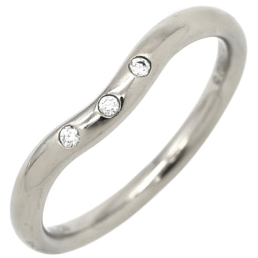 ティファニー Tiffany & Co カーブドバンド ダイヤ ホワイトゴールド K18WG ダイヤモンド リング 指輪 T＆Co. 三粒 3P エルサペレッティ 9号