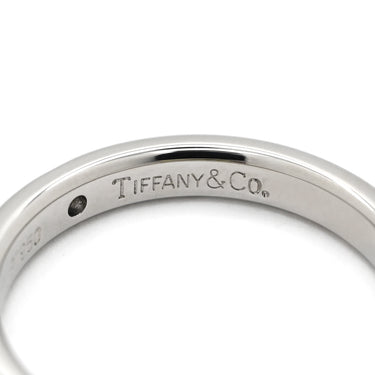 ティファニー Tiffany & Co バンドリング ダイヤ プラチナシルバー Pt950 ダイヤモンド リング 指輪 T＆Co. 一粒 1P エルサペレッティ 8号