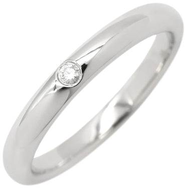ティファニー Tiffany & Co スタッキング バンド ダイヤ プラチナシルバー Pt950 ダイヤモンド リング 指輪 T＆Co. 一粒 1P エルサペレッティ 11号