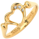 ティファニー Tiffany & Co クローズドハート イエローゴールド K18YG ダイヤモンド リング 指輪 T＆Co. 18K 750 YG エルサ ペレッティ 3石 3粒 ダイヤモンド 10.5号