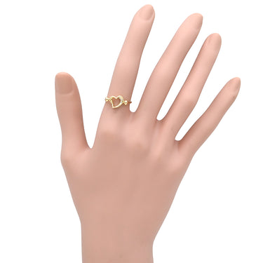 ティファニー Tiffany & Co クローズドハート イエローゴールド K18YG ダイヤモンド リング 指輪 T＆Co. 18K 750 YG エルサ ペレッティ 3石 3粒 ダイヤモンド 10.5号