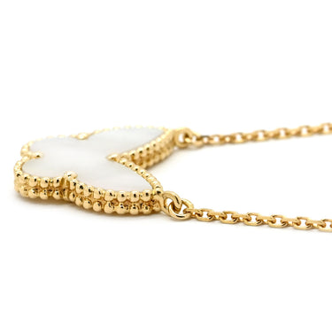 ヴァンクリーフアーペル Van Cleef & Arpels ラッキーアルハンブラ パピヨン ペンダント VCARD99500 パールホワイト×イエローゴールド K18YG マザーオブパール ネックレス 18K 蝶 パール