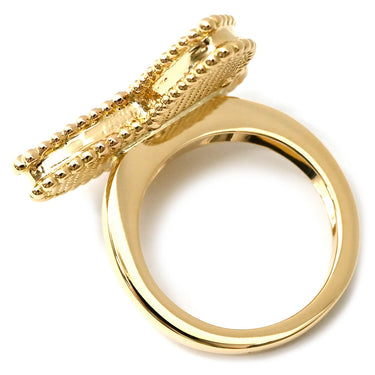 ヴァンクリーフアーペル Van Cleef & Arpels ラッキー アルハンブラ パピヨン パールホワイト×イエローゴールド K18YG マザーオブパール #49(JP9) リング 指輪 18K 18金 蝶 パール 8.5号