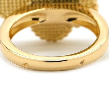 ヴァンクリーフアーペル Van Cleef & Arpels ラッキー アルハンブラ パピヨン パールホワイト×イエローゴールド K18YG マザーオブパール #49(JP9) リング 指輪 18K 18金 蝶 パール 8.5号