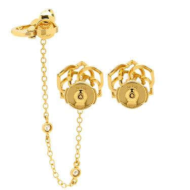 ピアジェ PIAGET ピアジェローズ アシンメトリー ダイヤ クリップチェーン付 PGG38U0077 ピンクゴールド K18PG ダイヤモンド ピアス 750 18K PG