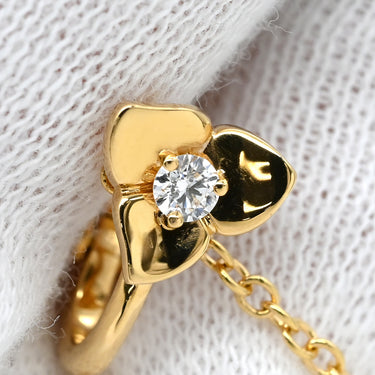 ピアジェ PIAGET ピアジェローズ アシンメトリー ダイヤ クリップチェーン付 PGG38U0077 ピンクゴールド K18PG ダイヤモンド ピアス 750 18K PG