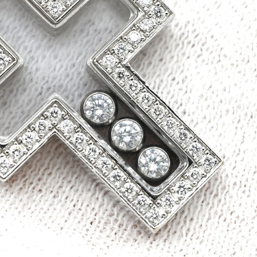 ショパール CHOPARD ハッピーダイヤモンド クロス ペンダント 79/4055 ホワイトゴールド K18WG ダイヤモンド ネックレス ムービングダイヤ 750ＷG 18K 3P