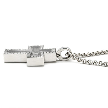 ショパール CHOPARD ハッピーダイヤモンド クロス ペンダント 79/4055 ホワイトゴールド K18WG ダイヤモンド ネックレス ムービングダイヤ 750ＷG 18K 3P