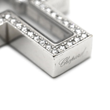 ショパール CHOPARD ハッピーダイヤモンド クロス ペンダント 79/4055 ホワイトゴールド K18WG ダイヤモンド ネックレス ムービングダイヤ 750ＷG 18K 3P