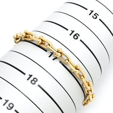 ティファニー Tiffany & Co ハードウェア スモール リンク イエローゴールド K18YG ブレスレット ラージ T&Co. Au750 18K 18金