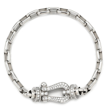 フレッド FRED フォース10 チェーンブレス ラージモデル ホワイトゴールド K18WG ダイヤモンド #17 ブレスレット ダイヤモンド Au750 18K