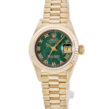 腕時計 ロレックス ROLEX デイトジャスト 69178 R番 自動巻き レディース R番 K18YG無垢 ブラッドストーン グリーン ヴィンテージ