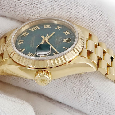 腕時計 ロレックス ROLEX デイトジャスト 69178 R番 自動巻き レディース R番 K18YG無垢 ブラッドストーン グリーン ヴィンテージ