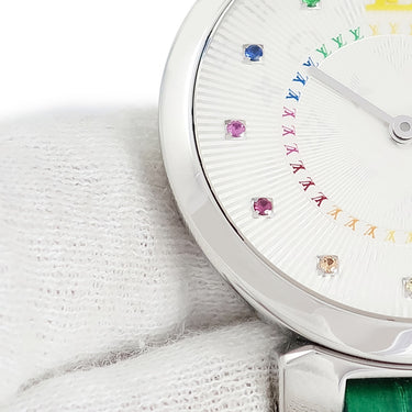 腕時計 ルイヴィトン Louis Vuitton タンブール スリム MM レインボー QA159Z クオーツ メンズ レディース モノグラム ギョウシェ カラフル