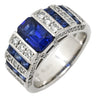 ノンブランド NON BRAND サファイア 1.76ct ダイヤモンド デザインリング ブルー×プラチナシルバー Pt900 サファイア ダイヤモンド リング 指輪 青 プラチナ900 ストライプ 10号