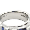 ノンブランド NON BRAND サファイア 1.76ct ダイヤモンド デザインリング ブルー×プラチナシルバー Pt900 サファイア ダイヤモンド リング 指輪 青 プラチナ900 ストライプ 10号
