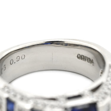 ノンブランド NON BRAND サファイア 1.76ct ダイヤモンド デザインリング ブルー×プラチナシルバー Pt900 サファイア ダイヤモンド リング 指輪 青 プラチナ900 ストライプ 10号