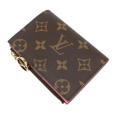 ルイヴィトン LOUIS VUITTON ポルトフォイユ リサ M25692 ウジェニーピンク モノグラムキャンバス 二つ折り財布 ゴールド金具 茶 ピンク コンパクト