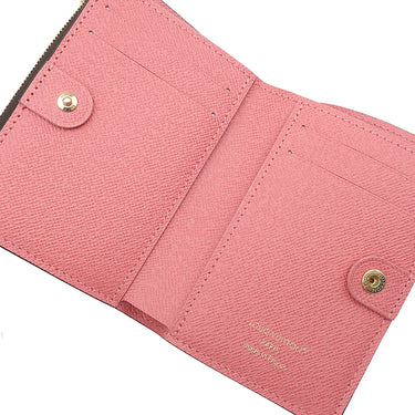 ルイヴィトン LOUIS VUITTON ポルトフォイユ リサ M25692 ウジェニーピンク モノグラムキャンバス 二つ折り財布 ゴールド金具 茶 ピンク コンパクト