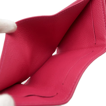 ルイヴィトン LOUIS VUITTON ポルトフォイユ ロック ミニ M67858 ホットピンク カーフ 三つ折り財布 シルバー金具 コンパクト