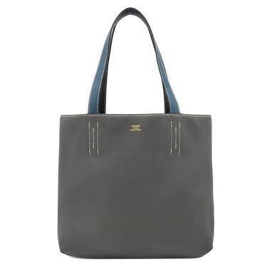 エルメス HERMES ドゥブルセンス 28 ブラック×ブルーニュイ×エタン×コルヴェール シッキム トートバッグ グレー 青 黒 リバーシブル