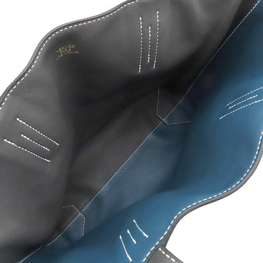 エルメス HERMES ドゥブルセンス 28 ブラック×ブルーニュイ×エタン×コルヴェール シッキム トートバッグ グレー 青 黒 リバーシブル